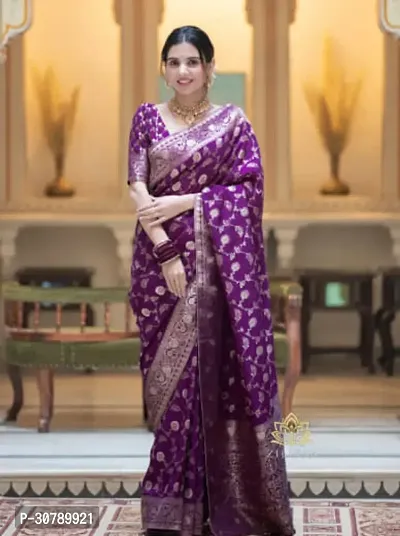 Stylish Purple Art Silk Saree with Blouse piece-thumb0