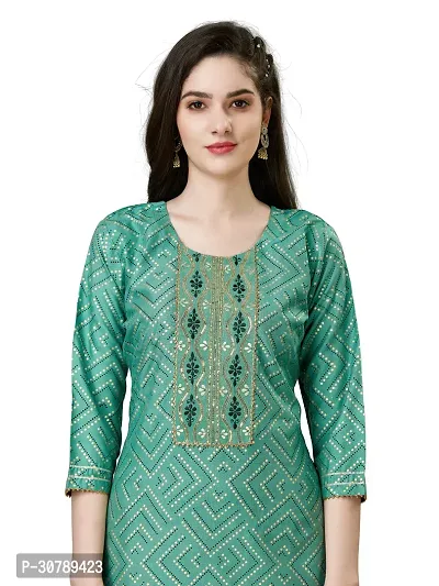 Stylish Green Rayon Kurta Bottom Set For Women-thumb0