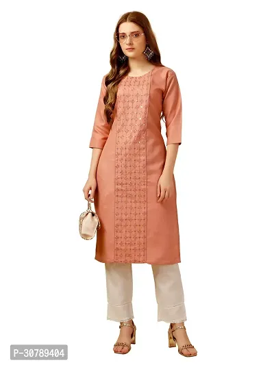 Stylish Orange Cotton Blend Kurta Bottom Set For Women-thumb0