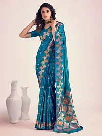 Stylish Blue Art Silk Saree with Blouse piece-thumb1