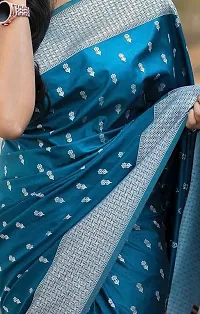 Stylish Blue Art Silk Saree with Blouse piece-thumb1