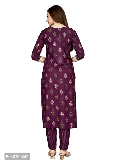 Stylish Brown Rayon Kurta Bottom Set For Women-thumb2