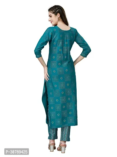 Stylish Blue Rayon Kurta Bottom Set For Women-thumb2