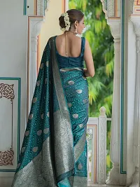 Stylish Blue Art Silk Saree with Blouse piece-thumb1