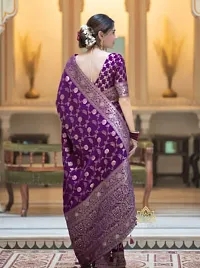 Stylish Purple Art Silk Saree with Blouse piece-thumb1