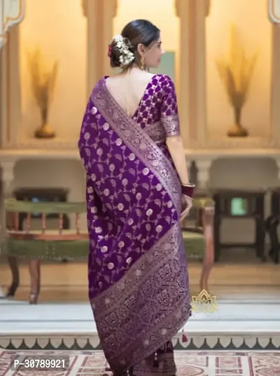 Stylish Purple Art Silk Saree with Blouse piece-thumb2