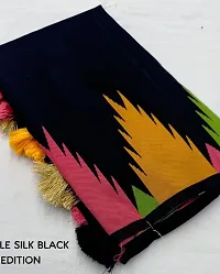 Stylish Black Art Silk Saree with Blouse piece-thumb1