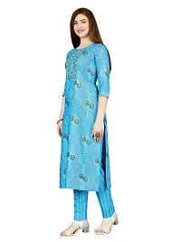 Stylish Blue Rayon Kurta Bottom Set For Women-thumb2