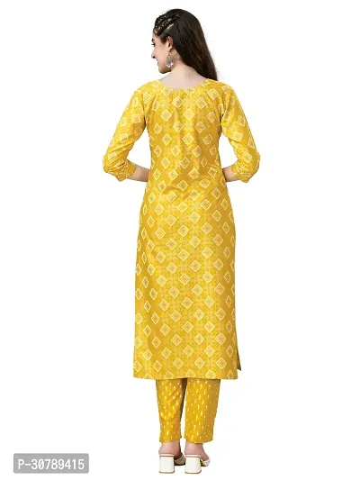 Stylish Yellow Rayon Kurta Bottom Set For Women-thumb2