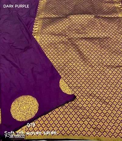 Stylish Purple Art Silk Saree with Blouse piece-thumb2