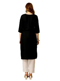 Stylish Black Cotton Blend Kurta Bottom Set For Women-thumb1