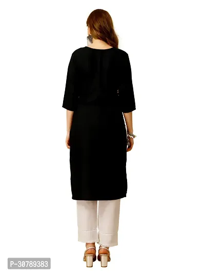 Stylish Black Cotton Blend Kurta Bottom Set For Women-thumb2