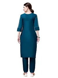 Stylish Blue Cotton Blend Kurta Bottom Set For Women-thumb1