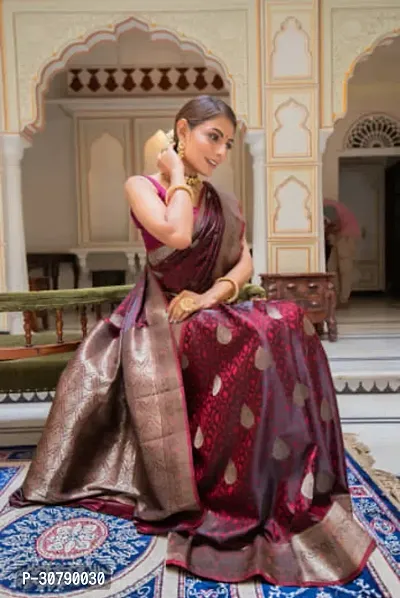 Stylish Maroon Art Silk Saree with Blouse piece