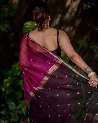 Stylish Purple Art Silk Saree with Blouse piece-thumb1