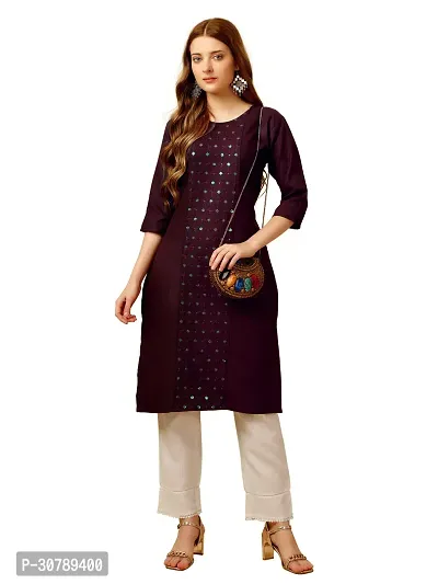 Stylish Purple Cotton Blend Kurta Bottom Set For Women