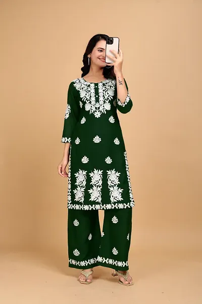 Stylish Rayon Kurta Bottom Set For Women