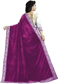 Stylish Velvet Saree with Blouse piece For Women-thumb2