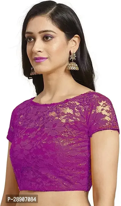 Stylish Net Saree with Blouse piece For Women-thumb3