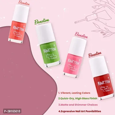 Banetion Non UV Gel Finish Nail Polish 9ml Pack of 4-thumb3