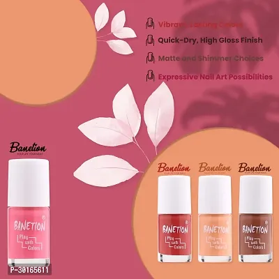 Banetion Non UV Gel Finish Nail Polish 9ml Pack of 4-thumb2