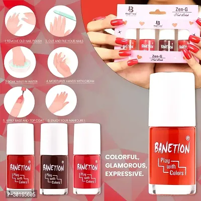 Banetion Non UV Gel Finish Nail Polish 9ml Pack of 4-thumb3