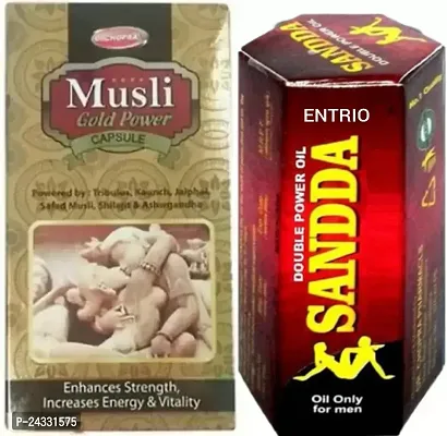 Musli gold power capsules and sandda oil ( combo pack )