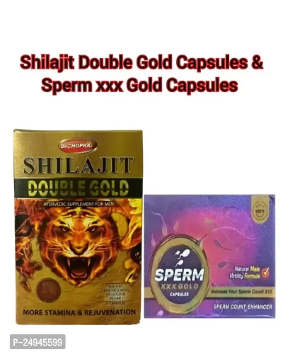 Shilajit Double Gold Capsules  Sperm xxx Gold Capsules ( Pack OF 2)-thumb0