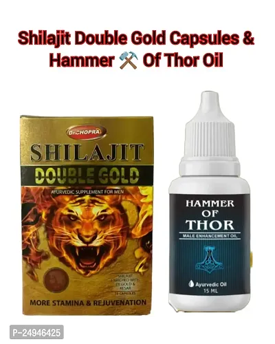 Hammer Of Thor Oil  Shilajit Double Gold Capsules ( pack OF 2 )-thumb0