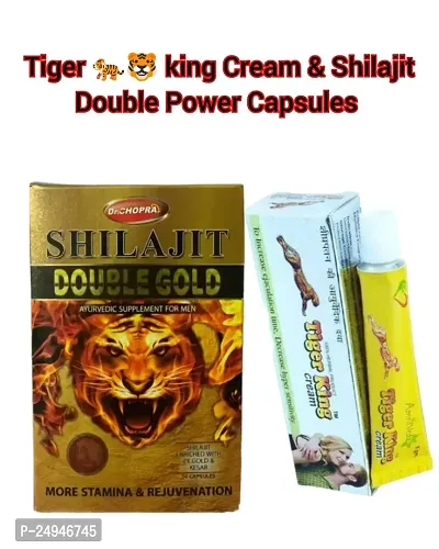 Tiger King Cream  Shilajit Double Gold Capsules (  Combo Pack )-thumb0