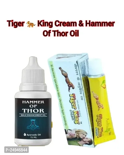 Tiger King Cream  Hammer Of Thor Oil ( Pack OF 2 )