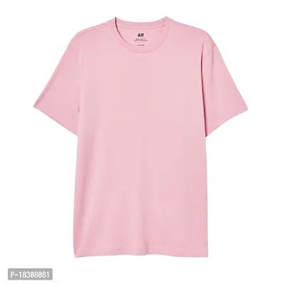 Comfortable Pink Cotton Tees For Men-thumb0