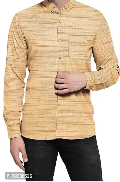 Stylish Beige Khadi Cotton Casual Shirt For Men