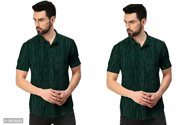 Stylish Multicoloured Khadi Cotton Casual Shirt For Men Combo Of 2-thumb0