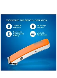 Trendy Styler Trimmer NS-216 Rechargeable Cordless Men Trimmer Shaver Machine for Beard  Hair Styling For Men With 3 Clips (Orange)-thumb2