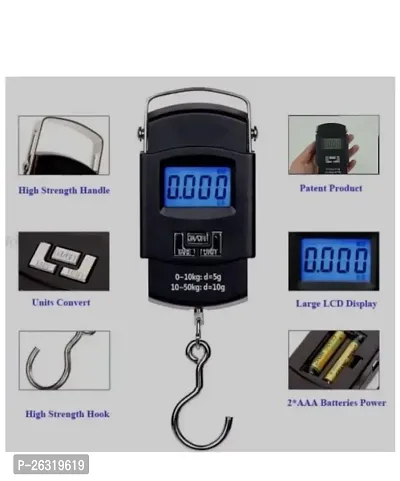 Trendy Styler Portable Weighing Electronic Scale (Up to 50 kg) Fishing Hook Type Digital LCD Screen Luggage Weighing Scale-thumb2