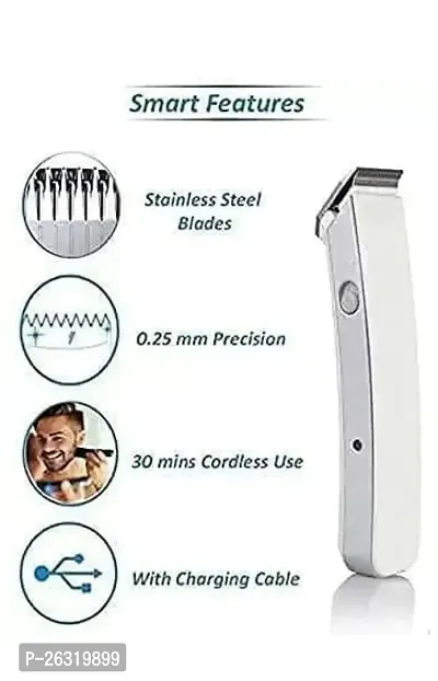 Trendy Styler Trimmer NS-216 Rechargeable Cordless Men Trimmer Shaver Machine for Beard  Hair Styling For Men With 3 Clips (White)-thumb2