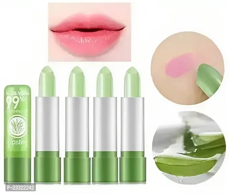 Trendy Styler Matte Mousturing Waterproof Colorchanging Alovera flavour Lip balm (PAck of 4)