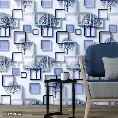 WALLVEAR Blue wallpaper self adhesive sticker for home decoration(300 x 45 cm) Model-20-thumb5