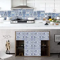 Blue Floral Marble Wallpaper for Marble Sheets for Home Wall Blue Floral Marble Wallpaper for Walls Contact Paper for Kitchen Countertop (Size:60 * 200 Cm) 042-thumb1