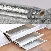 Silver Wallpaper Self Adhesive Sticker For Home And Kitchen Decoration(200 X 60 Cm)-thumb1