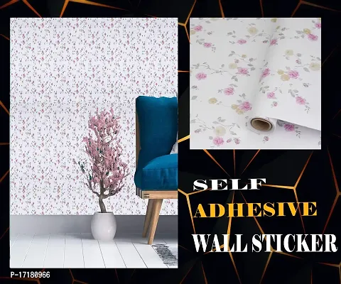 Beautiful pink flower pattern wallpaper sticker self adhesive(500 x 45) cm