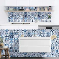 Blue Floral Marble Wallpaper for Marble Sheets for Home Wall Blue Floral Marble Wallpaper for Walls Contact Paper for Kitchen Countertop (Size:60 * 200 Cm) 042-thumb2