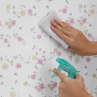 Beautiful pink flower pattern wallpaper sticker self adhesive(500 x 45) cm-thumb2