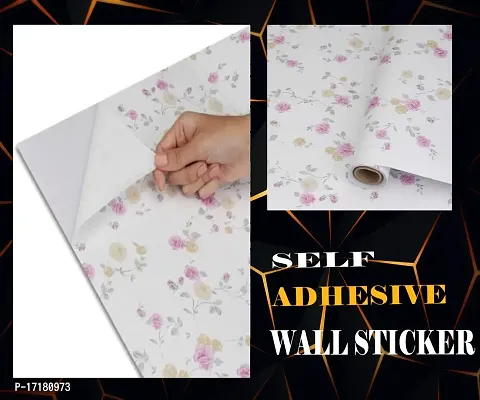 Beautiful pink flower pattern wallpaper sticker self adhesive(500 x 45) cm