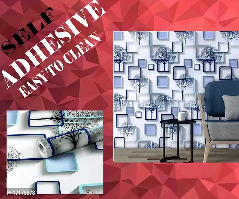 WALLVEAR Blue wallpaper self adhesive sticker for home decoration(300 x 45 cm) Model-24-thumb0