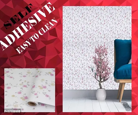 Beautiful pink flower pattern wallpaper sticker self adhesive(500 x 45) cm