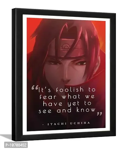 zig zag Naruto manga and anime series Quotes Poster Photo Frame For Room , Wall , Home D?cor Size Large (20x14, Itachi Uchiha)