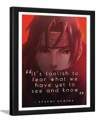 zig zag Naruto manga and anime series Quotes Poster Photo Frame For Room , Wall , Home D?cor Size Large (20x14, Itachi Uchiha)