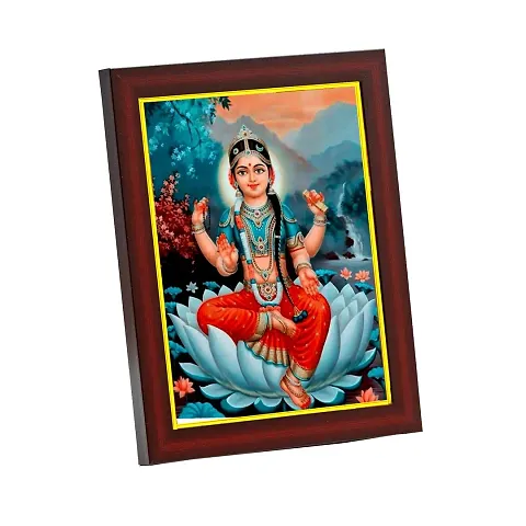zig zag Goddess Bala Tripura Sundari Small Photo Frame For Wall Table Size Small Pooja Room ( 6x8 inches, Acrylic Glass), Brown